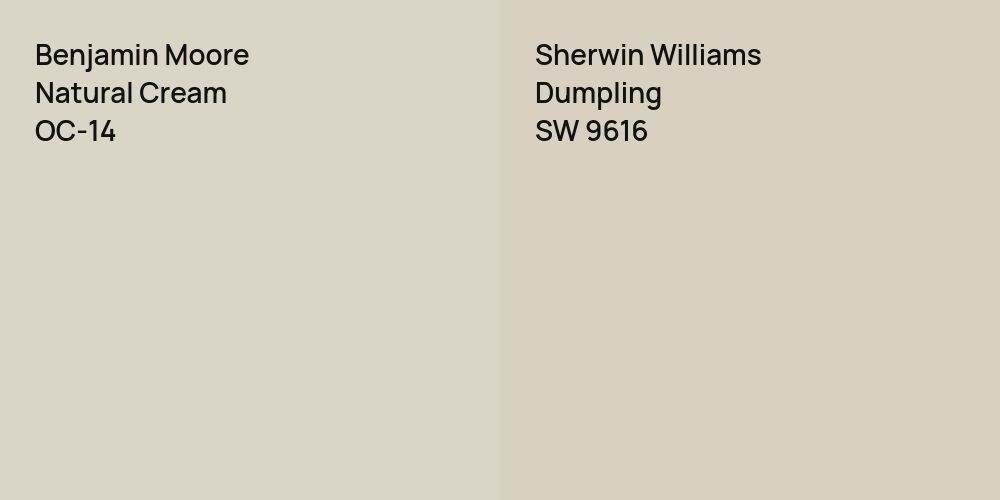 Benjamin Moore Natural Cream vs. Sherwin Williams Dumpling