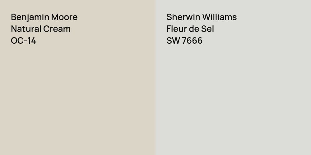 Benjamin Moore Natural Cream vs. Sherwin Williams Fleur de Sel