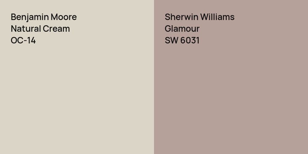 Benjamin Moore Natural Cream vs. Sherwin Williams Glamour