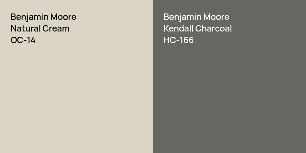 Benjamin Moore Natural Cream vs. Benjamin Moore Kendall Charcoal