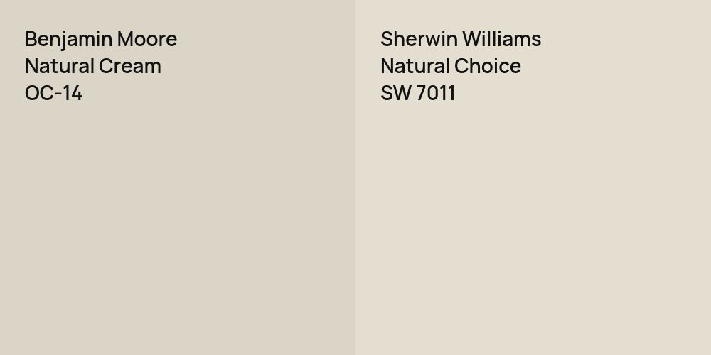 Benjamin Moore Natural Cream vs. Sherwin Williams Natural Choice