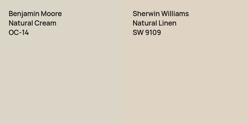 Benjamin Moore Natural Cream vs. Sherwin Williams Natural Linen