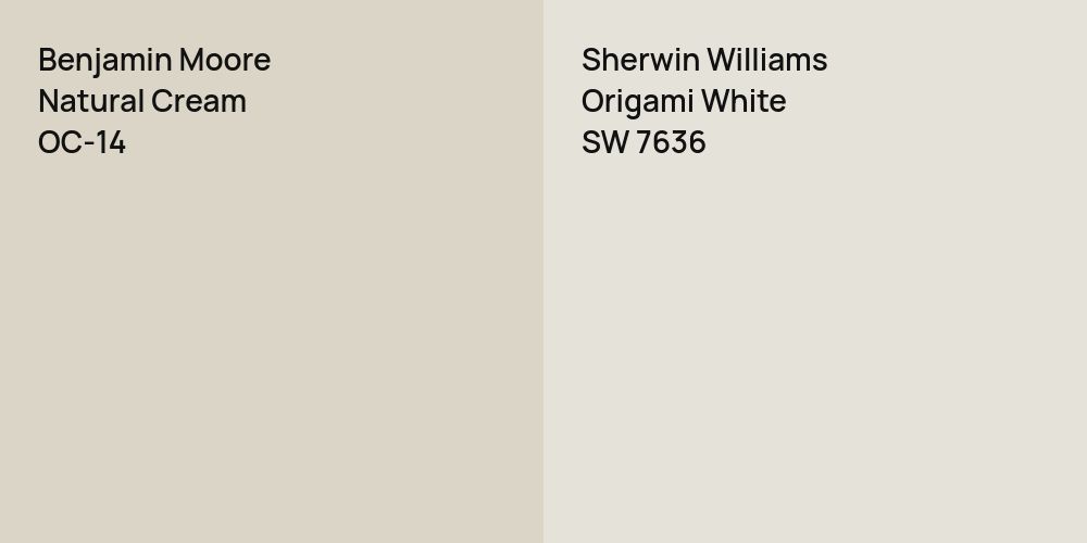 Benjamin Moore Natural Cream vs. Sherwin Williams Origami White