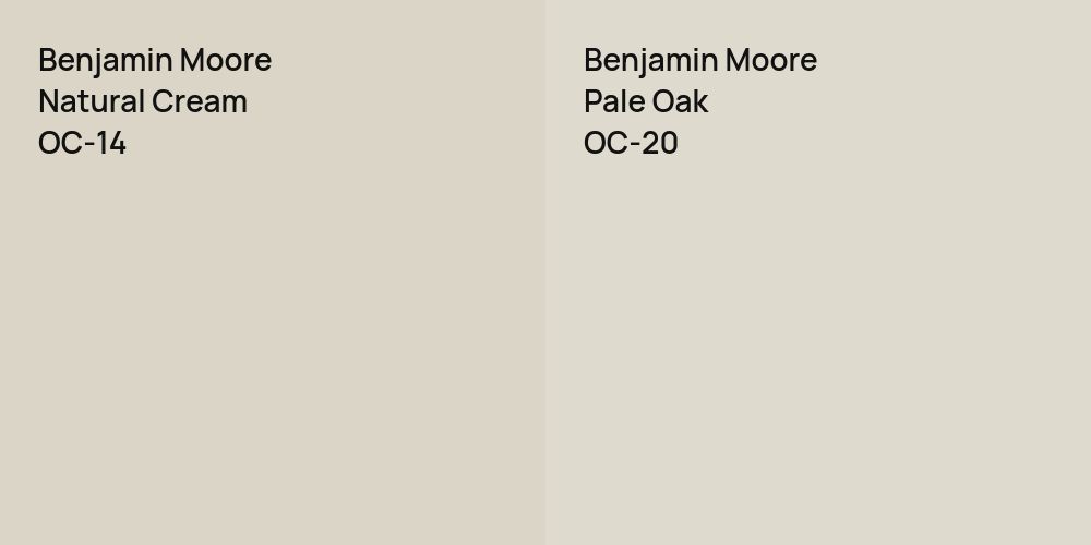 Benjamin Moore Natural Cream vs. Benjamin Moore Pale Oak