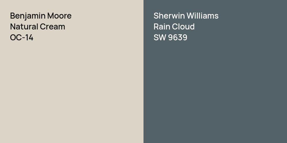 Benjamin Moore Natural Cream vs. Sherwin Williams Rain Cloud