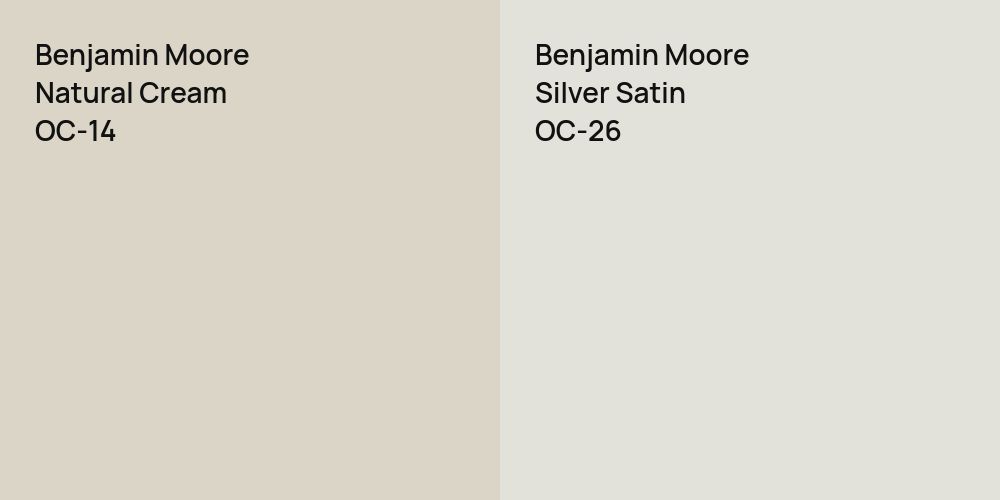 Benjamin Moore Natural Cream vs. Benjamin Moore Silver Satin