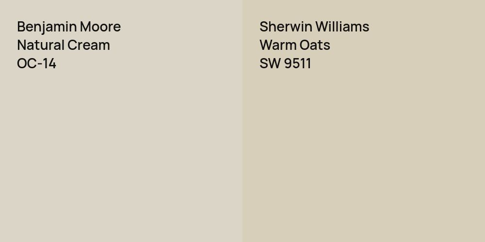 Benjamin Moore Natural Cream vs. Sherwin Williams Warm Oats