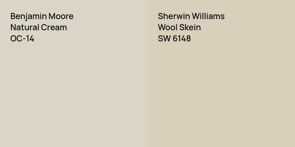 Benjamin Moore Natural Cream vs. Sherwin Williams Wool Skein