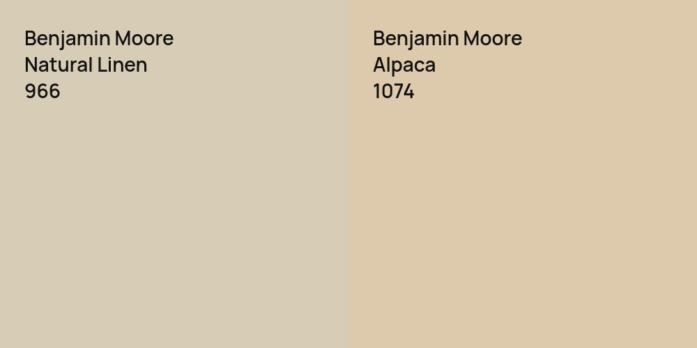 Benjamin Moore Natural Linen vs. Benjamin Moore Alpaca