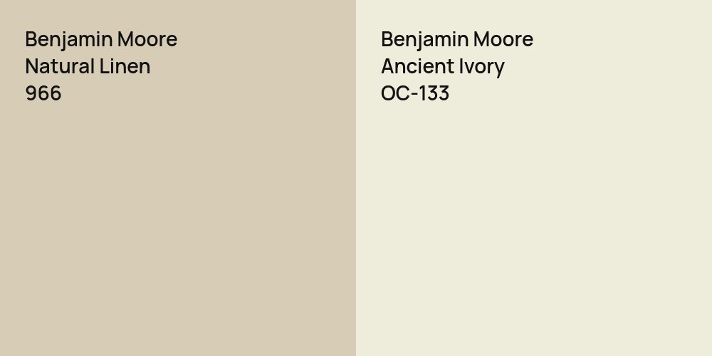 Benjamin Moore Natural Linen vs. Benjamin Moore Ancient Ivory