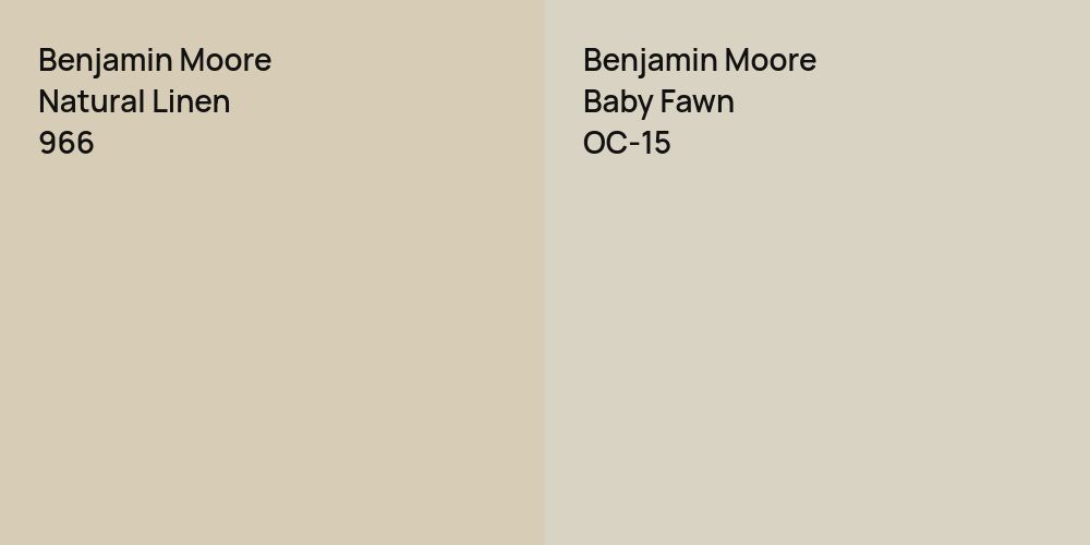 Benjamin Moore Natural Linen vs. Benjamin Moore Baby Fawn