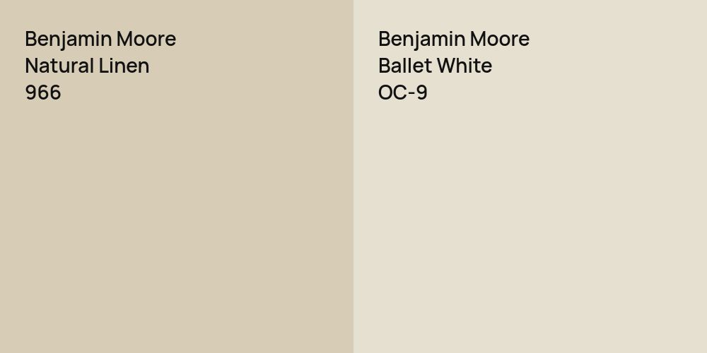 Benjamin Moore Natural Linen vs. Benjamin Moore Ballet White