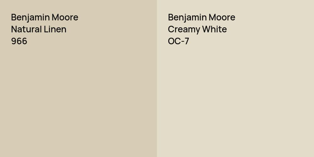 Benjamin Moore Natural Linen vs. Benjamin Moore Creamy White