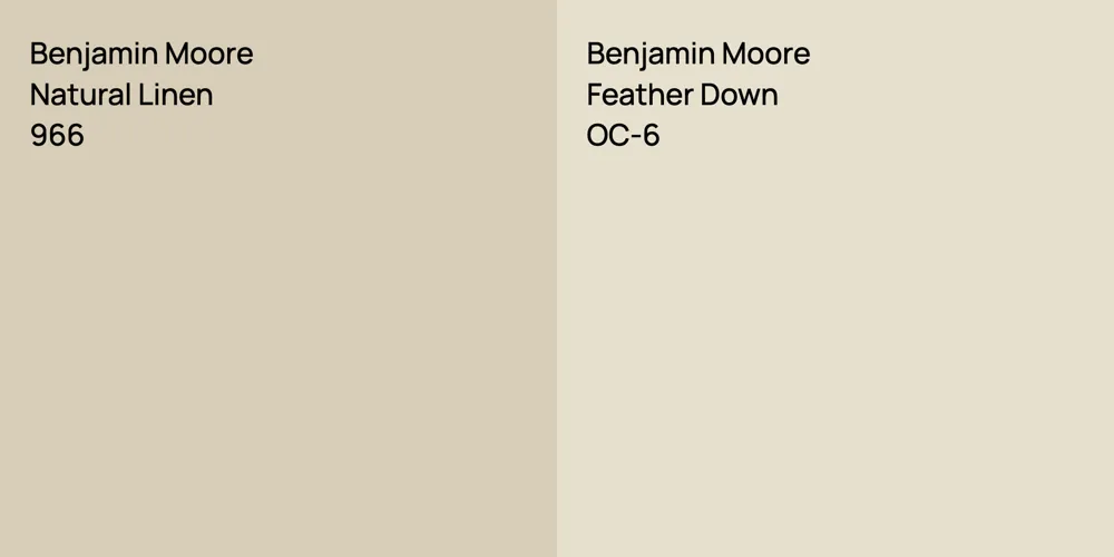 Benjamin Moore Natural Linen vs. Benjamin Moore Feather Down