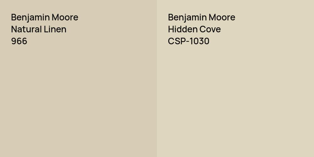 Benjamin Moore Natural Linen vs. Benjamin Moore Hidden Cove