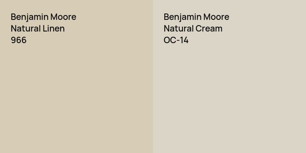 Benjamin Moore Natural Linen vs. Benjamin Moore Natural Cream