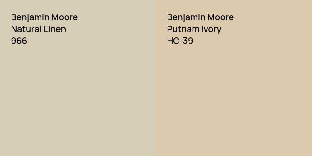 Benjamin Moore Natural Linen vs. Benjamin Moore Putnam Ivory