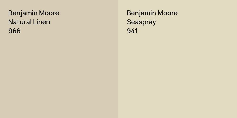 Benjamin Moore Natural Linen vs. Benjamin Moore Seaspray