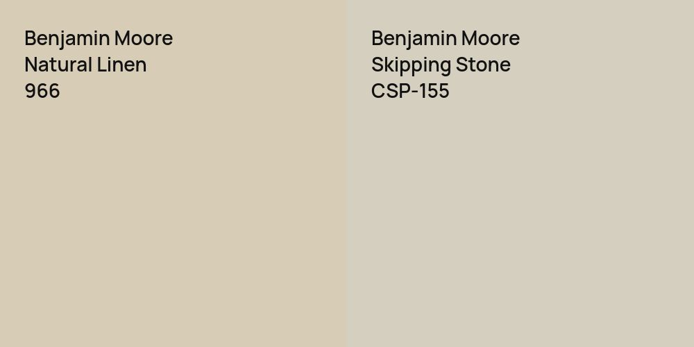 Benjamin Moore Natural Linen vs. Benjamin Moore Skipping Stone