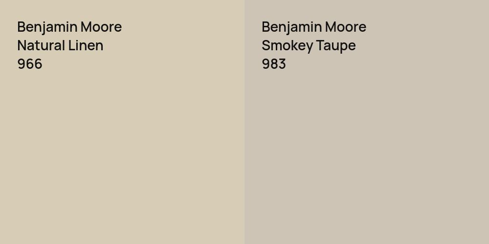 Benjamin Moore Natural Linen vs. Benjamin Moore Smokey Taupe