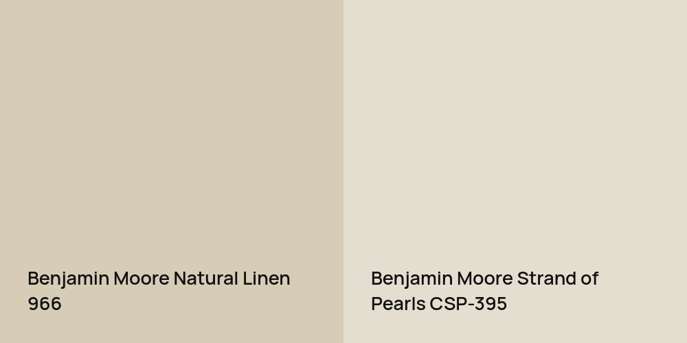 Benjamin Moore Natural Linen vs. Benjamin Moore Strand of Pearls