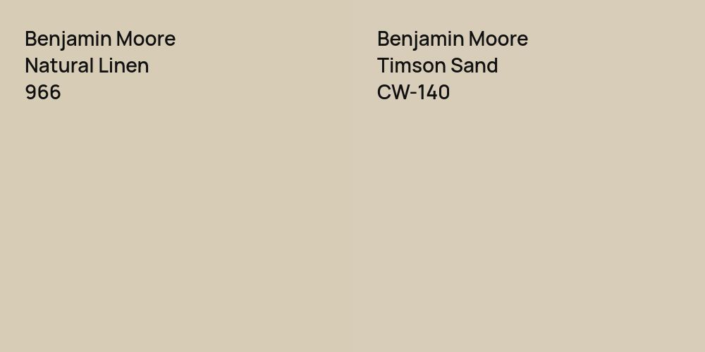 Benjamin Moore Natural Linen vs. Benjamin Moore Timson Sand