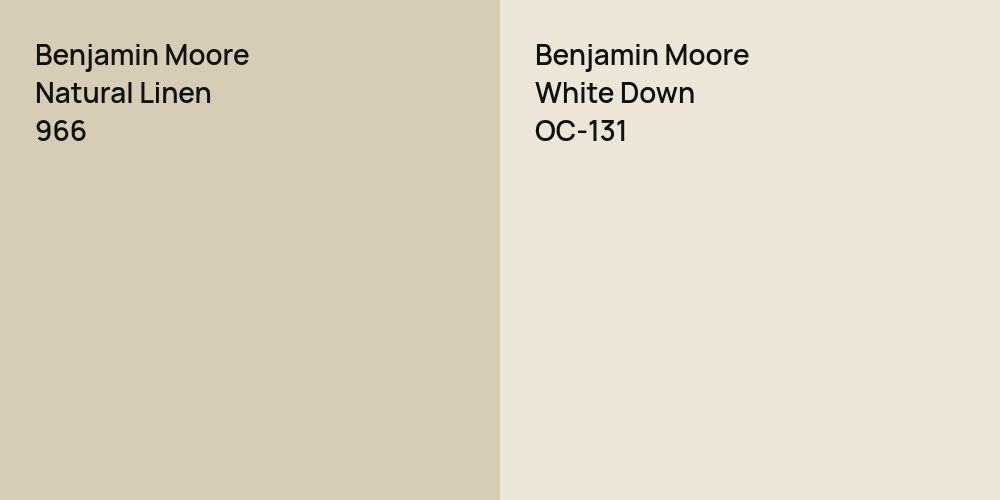 Benjamin Moore Natural Linen vs. Benjamin Moore White Down