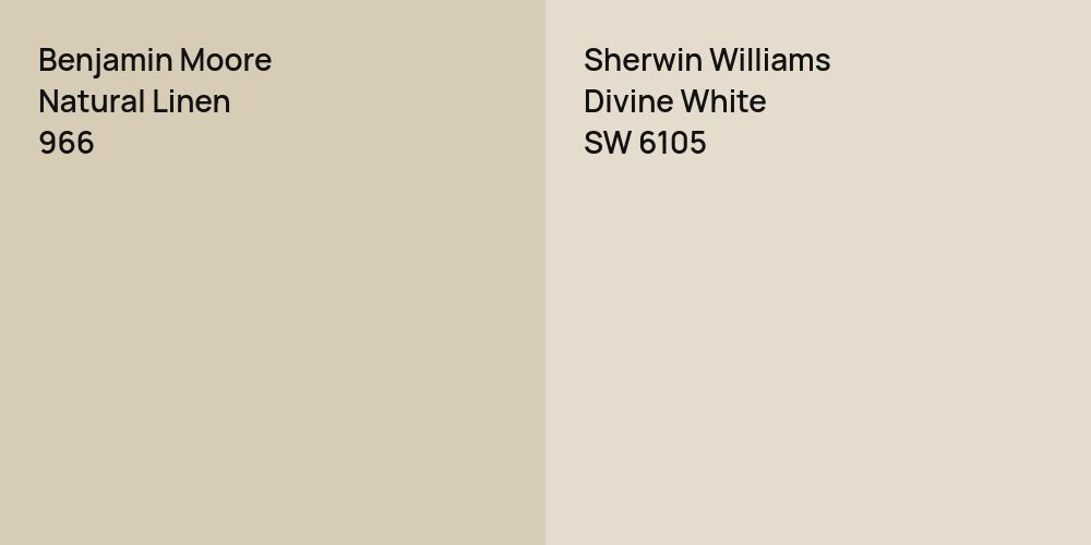 Benjamin Moore Natural Linen vs. Sherwin Williams Divine White