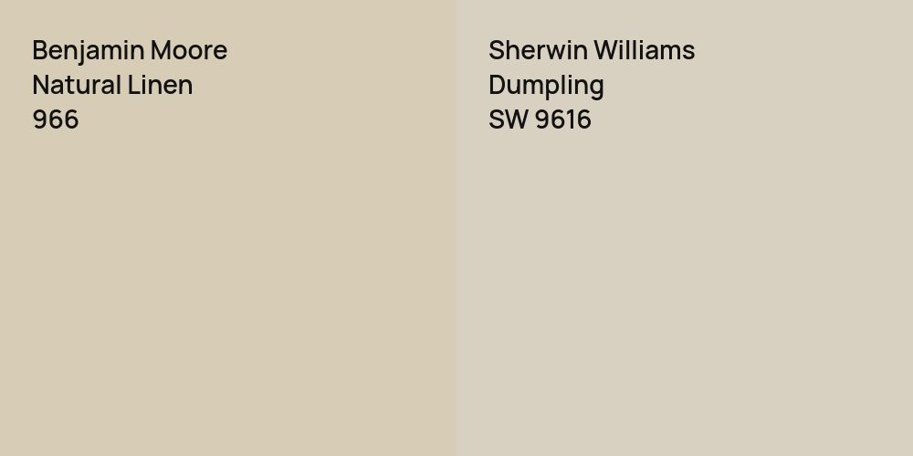 Benjamin Moore Natural Linen vs. Sherwin Williams Dumpling