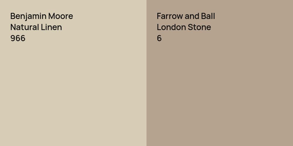 Benjamin Moore Natural Linen vs. Farrow and Ball London Stone