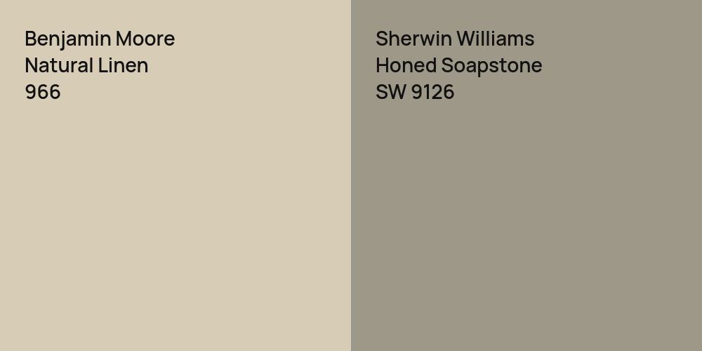 Benjamin Moore Natural Linen vs. Sherwin Williams Honed Soapstone