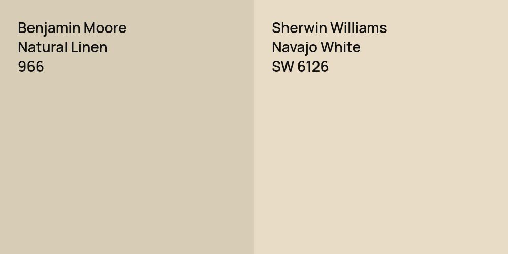 Benjamin Moore Natural Linen vs. Sherwin Williams Navajo White