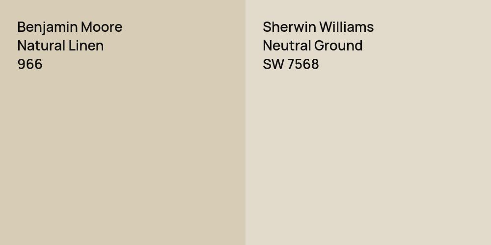 Benjamin Moore Natural Linen vs. Sherwin Williams Neutral Ground