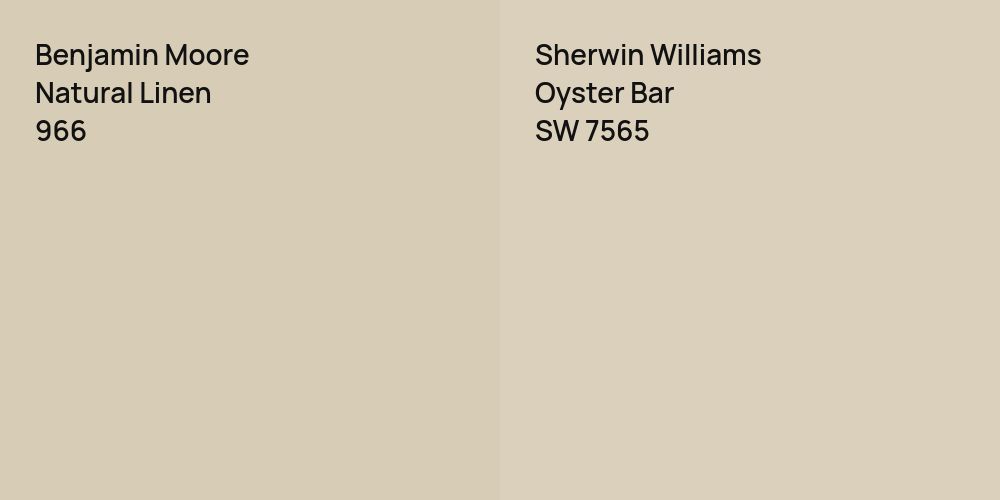 Benjamin Moore Natural Linen vs. Sherwin Williams Oyster Bar