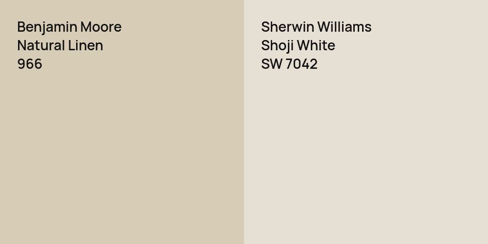 Benjamin Moore Natural Linen vs. Sherwin Williams Shoji White