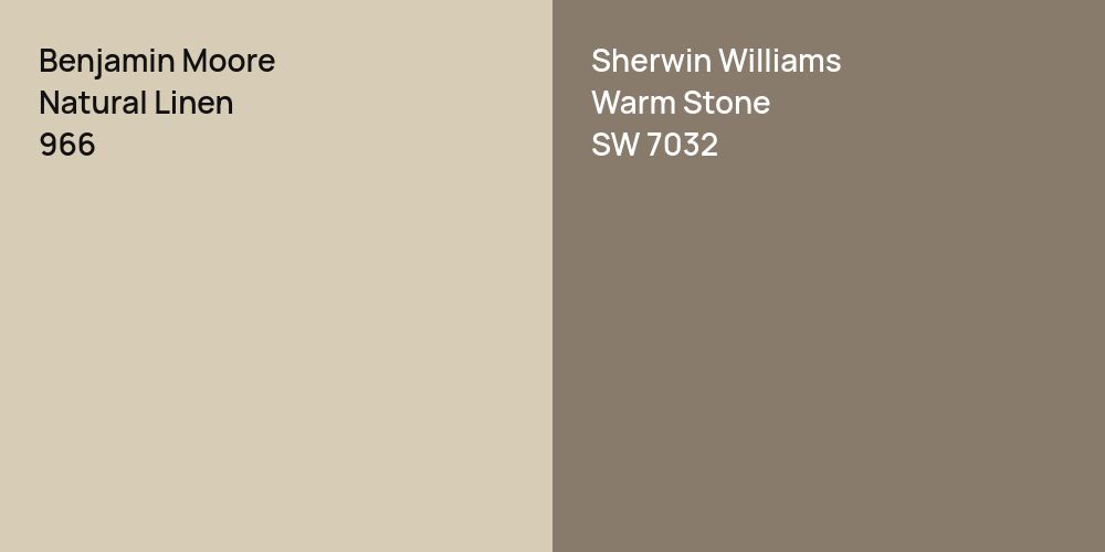 Benjamin Moore Natural Linen vs. Sherwin Williams Warm Stone