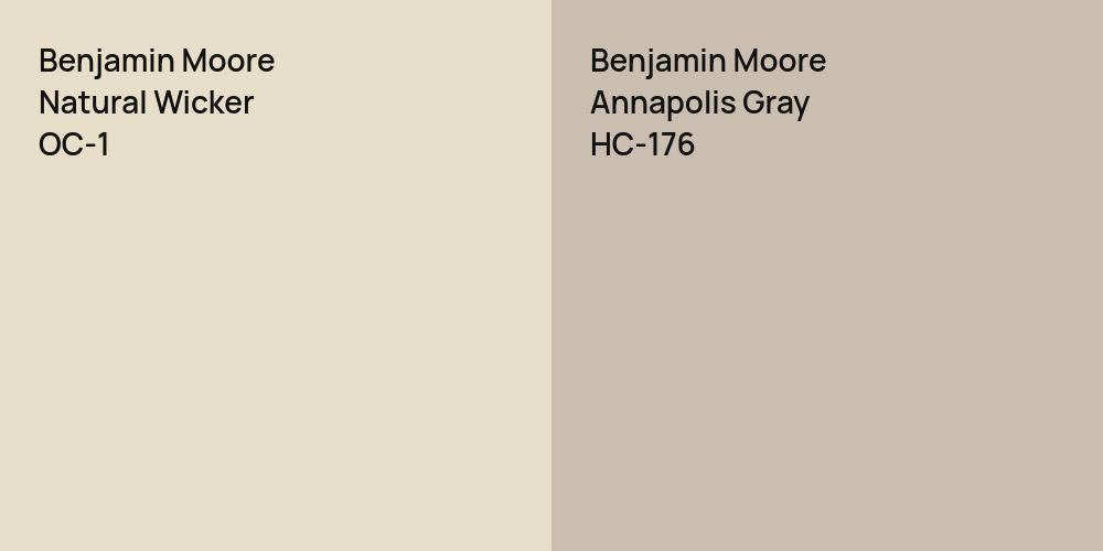 Benjamin Moore Natural Wicker vs. Benjamin Moore Annapolis Gray