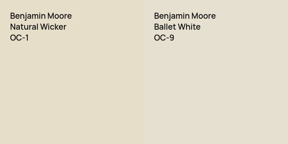 Benjamin Moore Natural Wicker vs. Benjamin Moore Ballet White