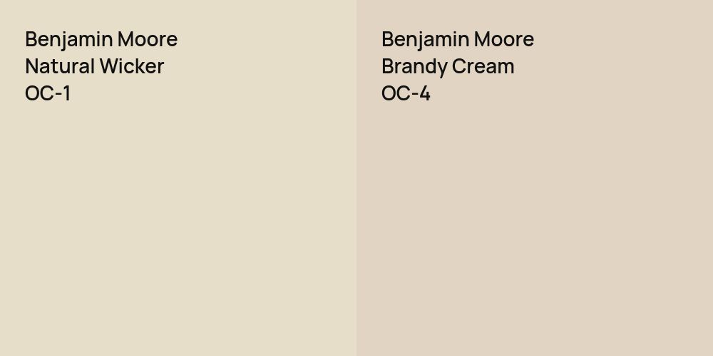 Benjamin Moore Natural Wicker vs. Benjamin Moore Brandy Cream