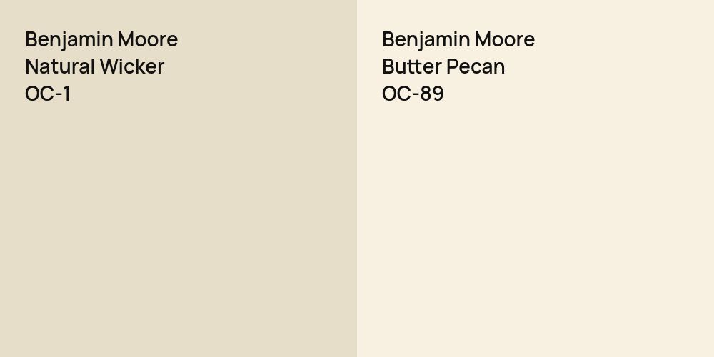 Benjamin Moore Natural Wicker vs. Benjamin Moore Butter Pecan