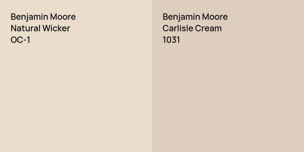 Benjamin Moore Natural Wicker vs. Benjamin Moore Carlisle Cream