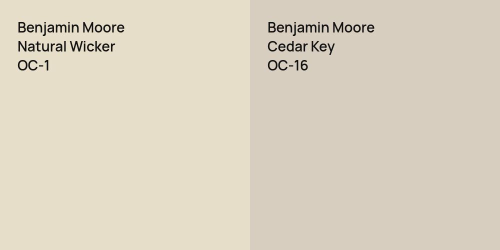 Benjamin Moore Natural Wicker vs. Benjamin Moore Cedar Key