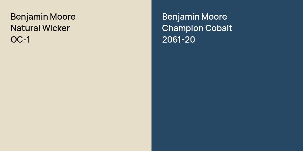 Benjamin Moore Natural Wicker vs. Benjamin Moore Champion Cobalt