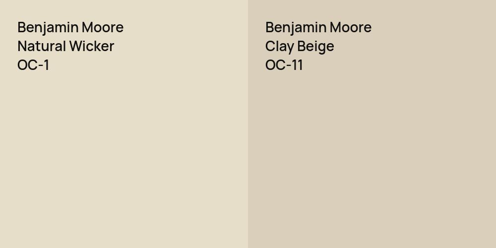 Benjamin Moore Natural Wicker vs. Benjamin Moore Clay Beige