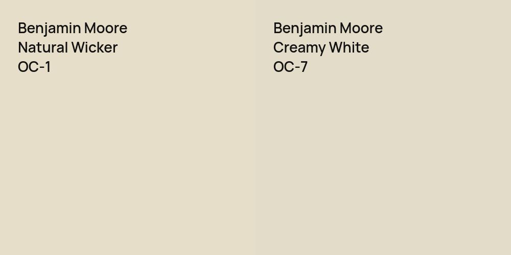 Benjamin Moore Natural Wicker vs. Benjamin Moore Creamy White