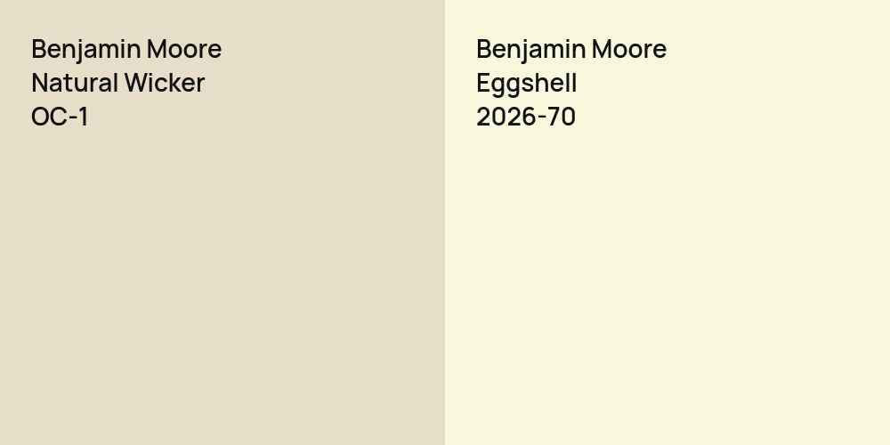 Benjamin Moore Natural Wicker vs. Benjamin Moore Eggshell