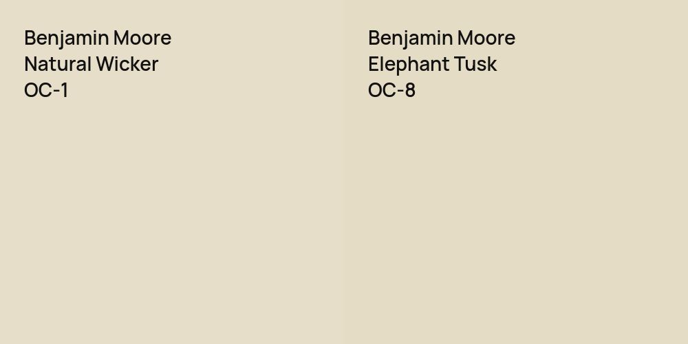 Benjamin Moore Natural Wicker vs. Benjamin Moore Elephant Tusk