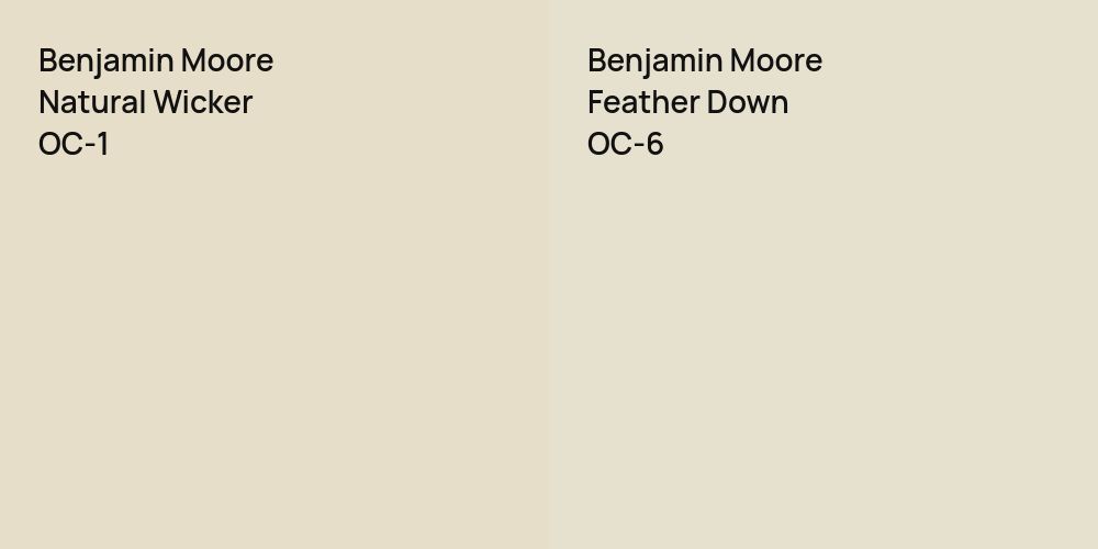 Benjamin Moore Natural Wicker vs. Benjamin Moore Feather Down