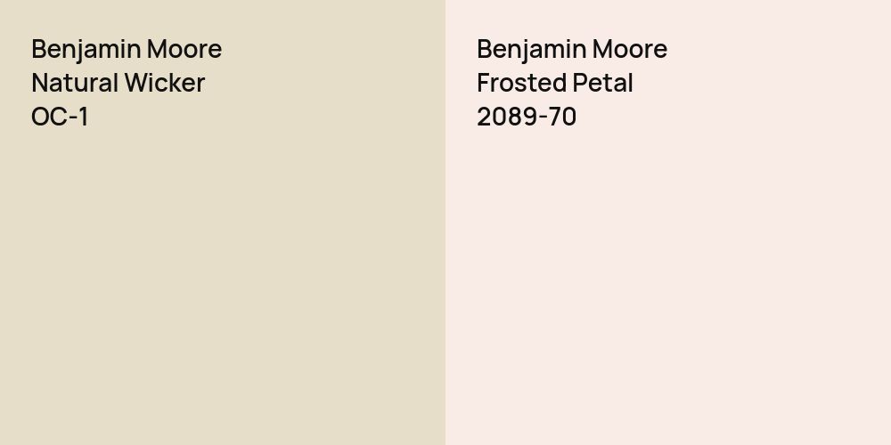 Benjamin Moore Natural Wicker vs. Benjamin Moore Frosted Petal