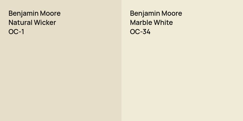 Benjamin Moore Natural Wicker vs. Benjamin Moore Marble White